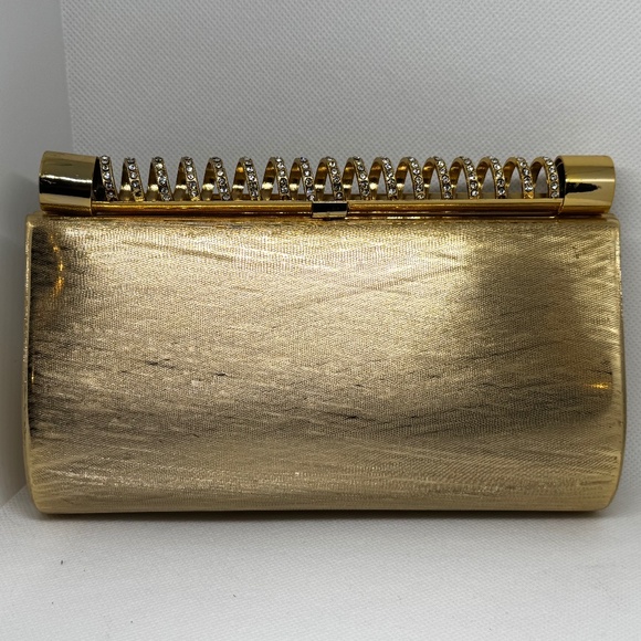 Rodo Gold Metal Evening Bag – Elegant Italian Designer Clutch - Picture 1 of 4